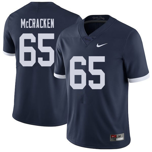 Men #65 Crae McCracken Penn State Nittany Lions College Throwback Football Jerseys Sale-Navy